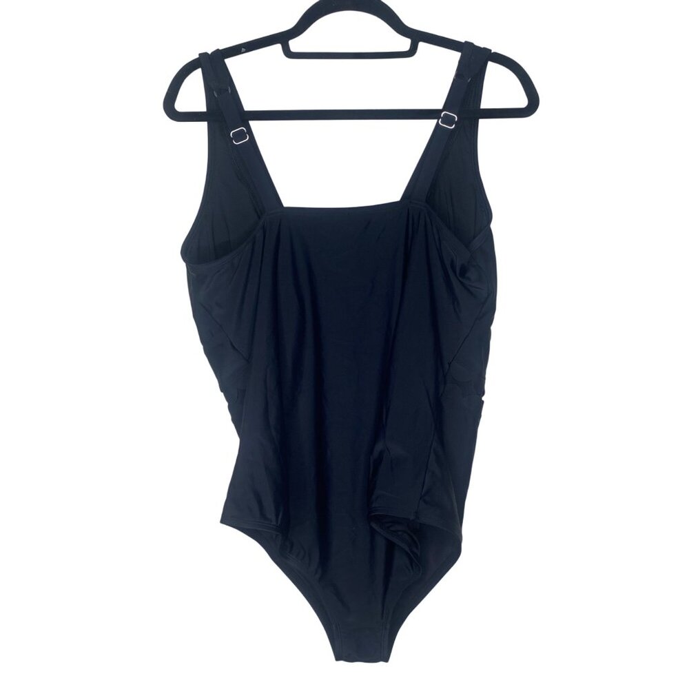 Cupshe Womens 2X Black Scalloped Edge V-Neck One-Piece Swimsuit - Picture 3 of 14